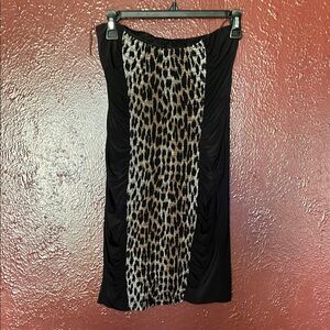 Leopard Print Black Dress